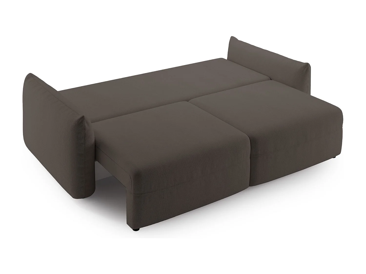 Canapé convertible 3 places – tissu chenille – marron – THEOLLA