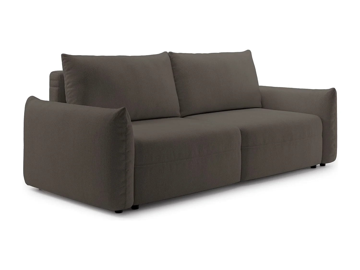 Canapé convertible 3 places – tissu chenille – marron – THEOLLA