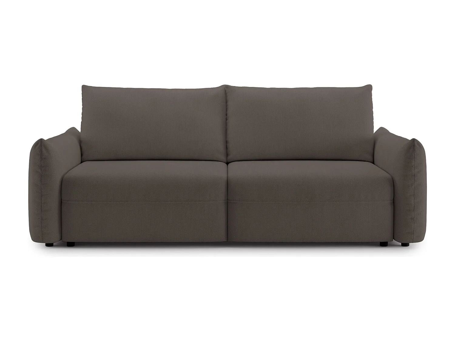 Canapé convertible 3 places – tissu chenille – marron – THEOLLA