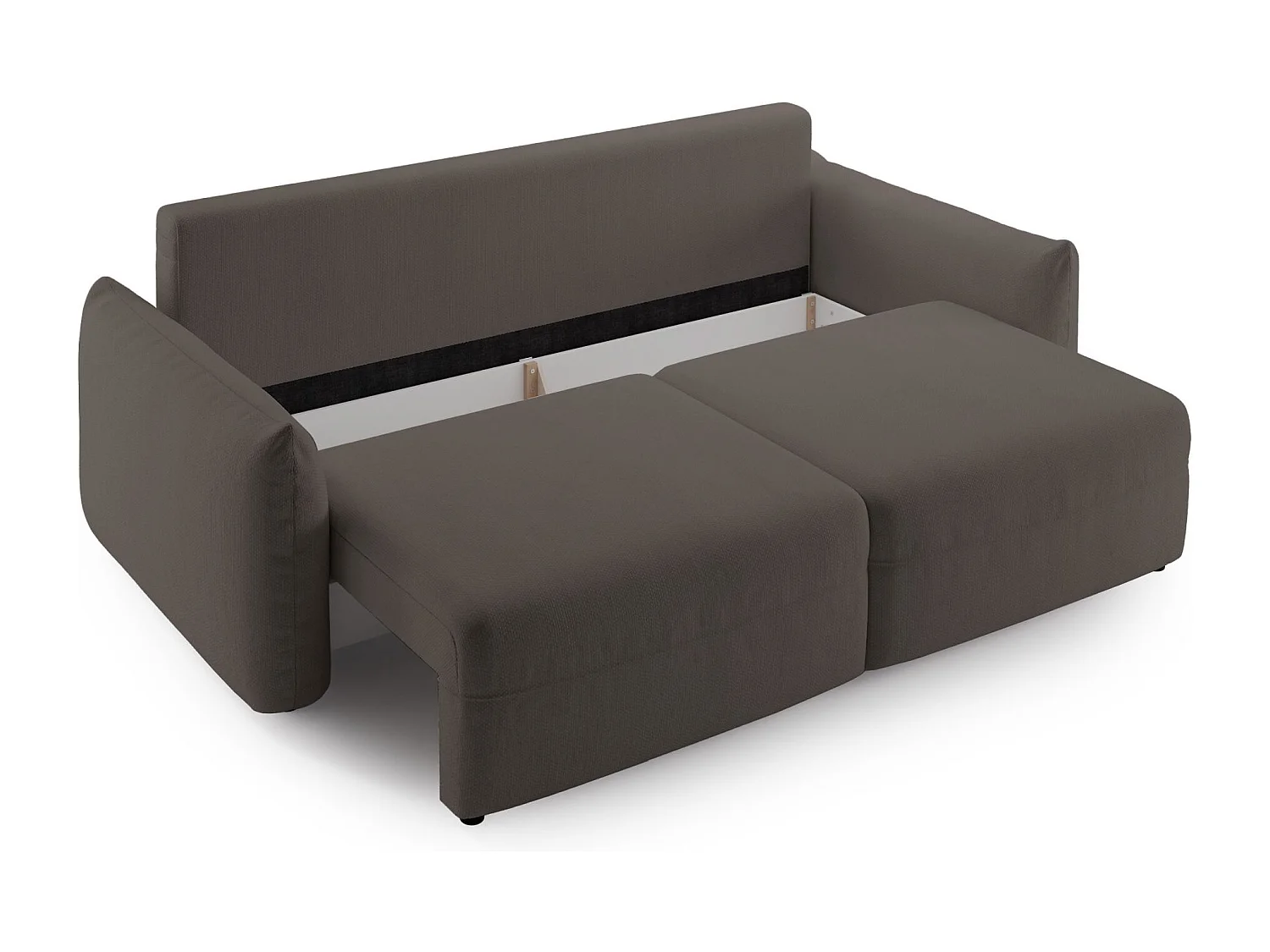 Canapé convertible 3 places – tissu chenille – marron – THEOLLA
