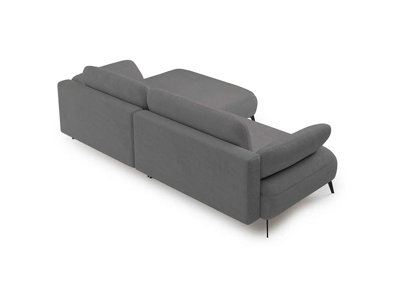 Ecksofa mit Schlaffunktion – Bettkasten – hydrophobe Chenille – rechtsseitig – Grau – AVOLLA