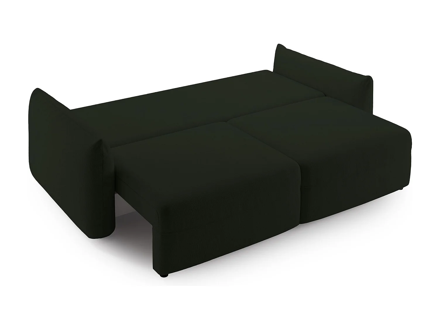 Canapé convertible 3 places – tissu chenille – vert – THEOLLA