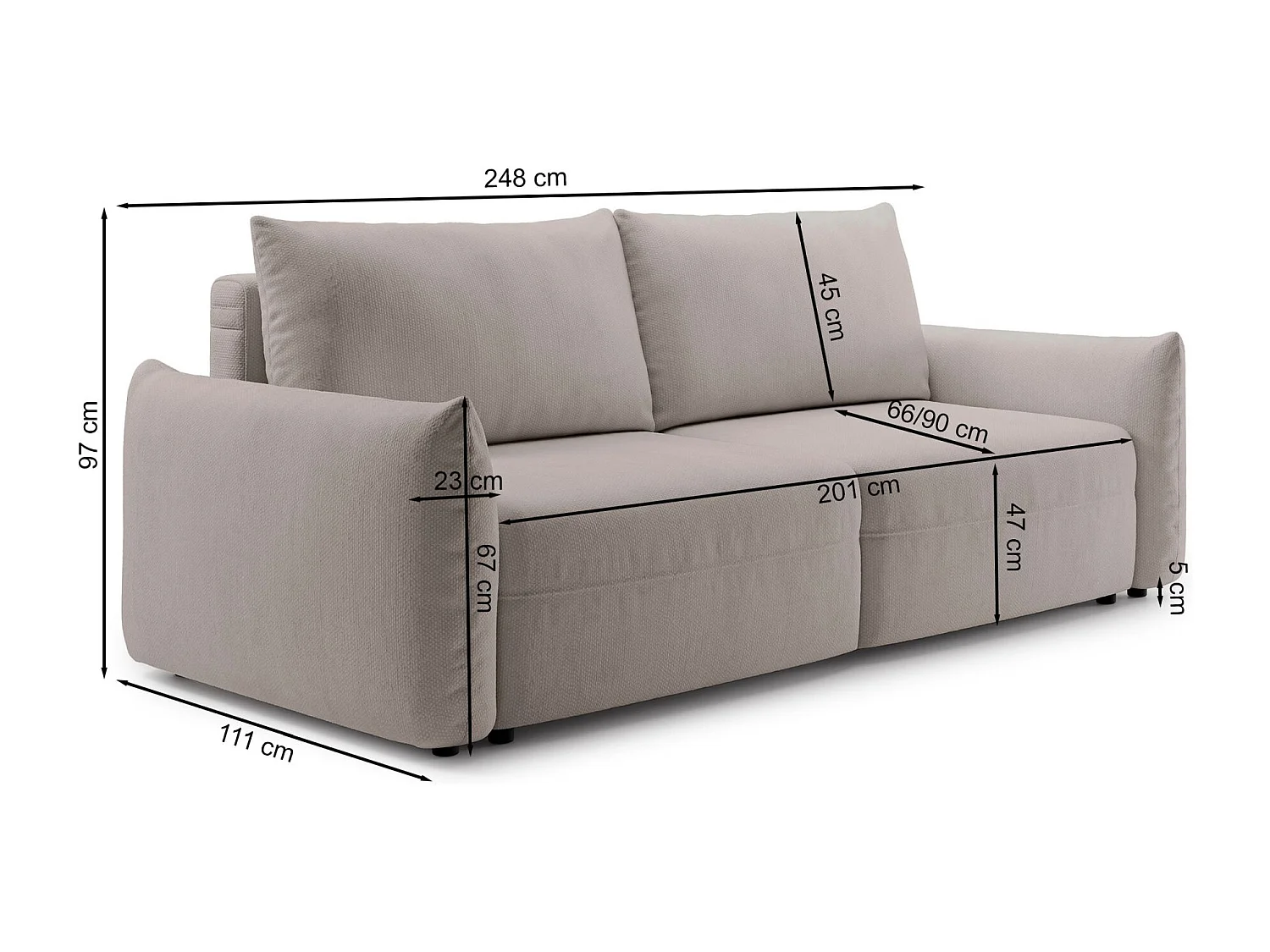 Canapé convertible 3 places – tissu chenille – vert – THEOLLA