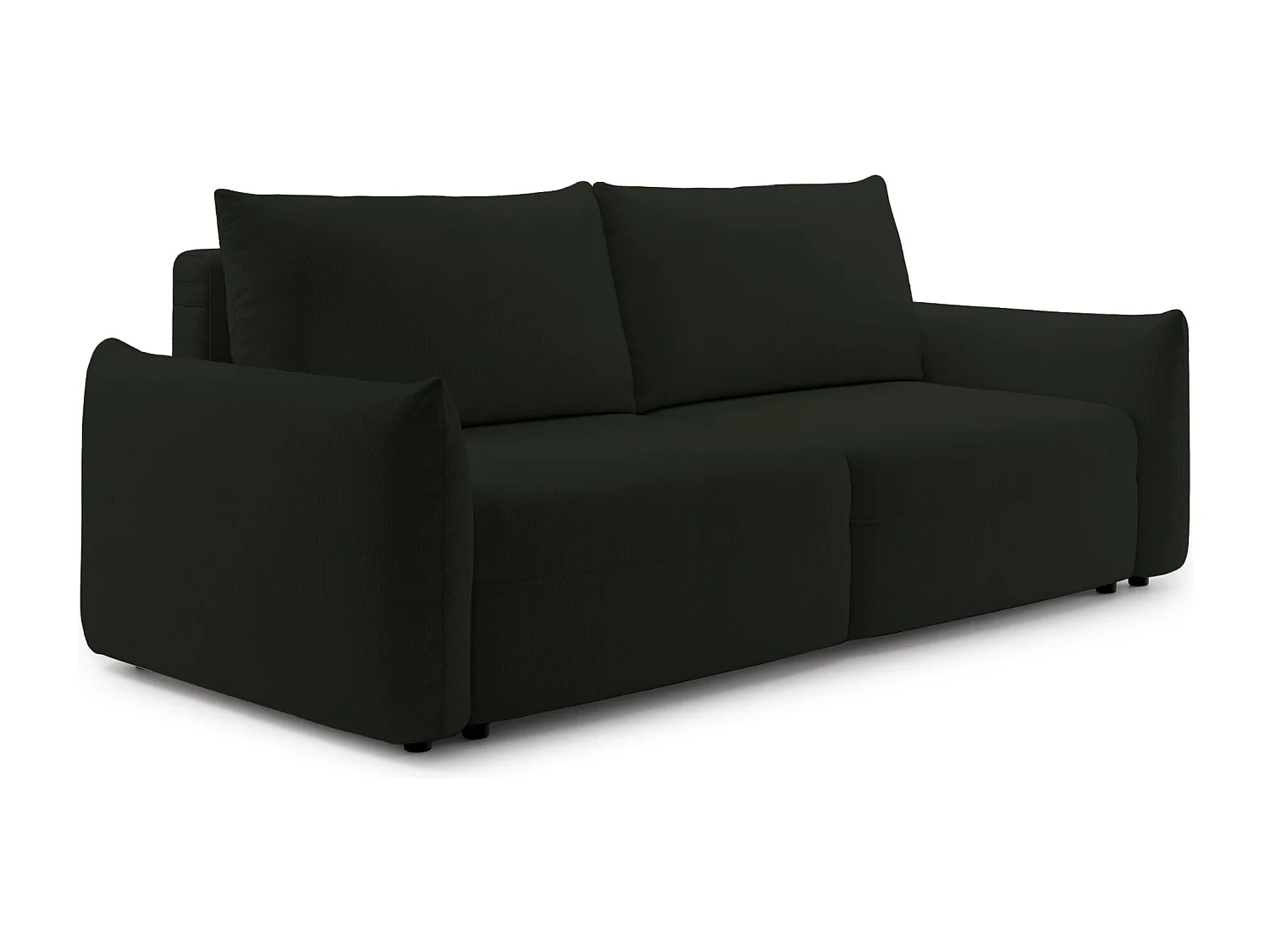 Canapé convertible 3 places – tissu chenille – vert – THEOLLA