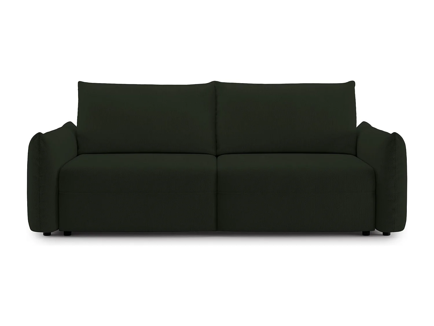 Canapé convertible 3 places – tissu chenille – vert – THEOLLA