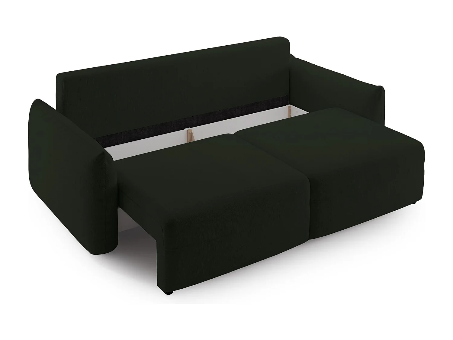 Canapé convertible 3 places – tissu chenille – vert – THEOLLA