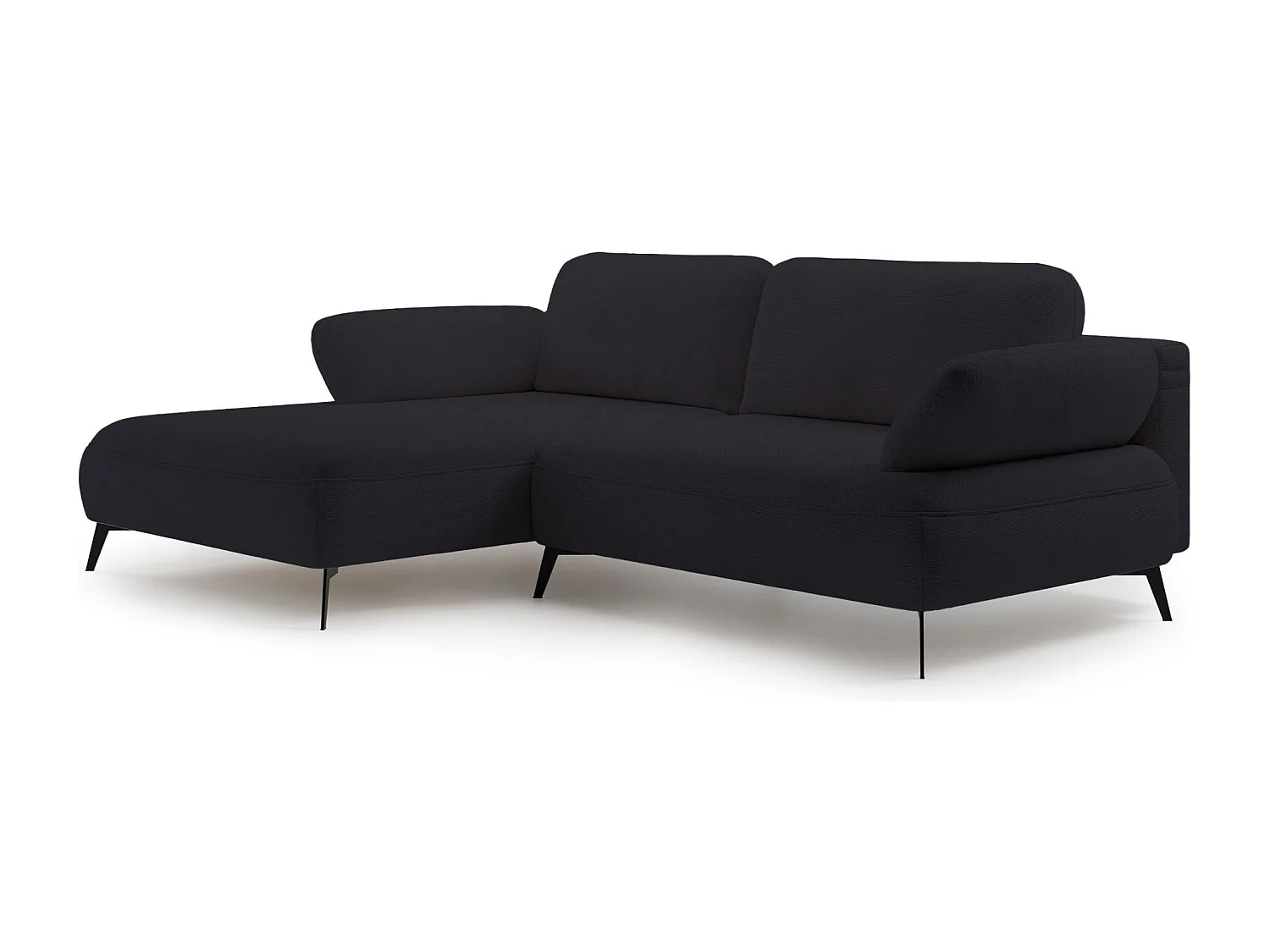 Canapé d’angle convertible – coffre de rangement – chenille hydrofuge – côté gauche – Anthracite – AVOLLA