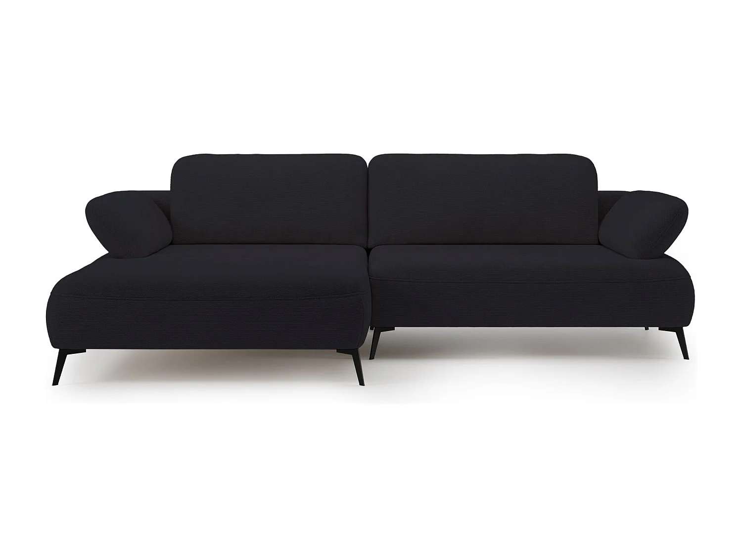 Canapé d’angle convertible – coffre de rangement – chenille hydrofuge – côté gauche – Anthracite – AVOLLA