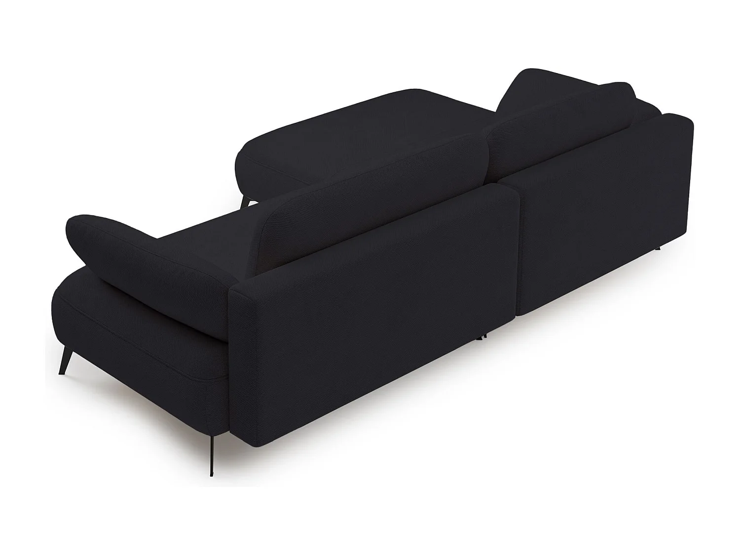 Canapé d’angle convertible – coffre de rangement – chenille hydrofuge – côté gauche – Anthracite – AVOLLA