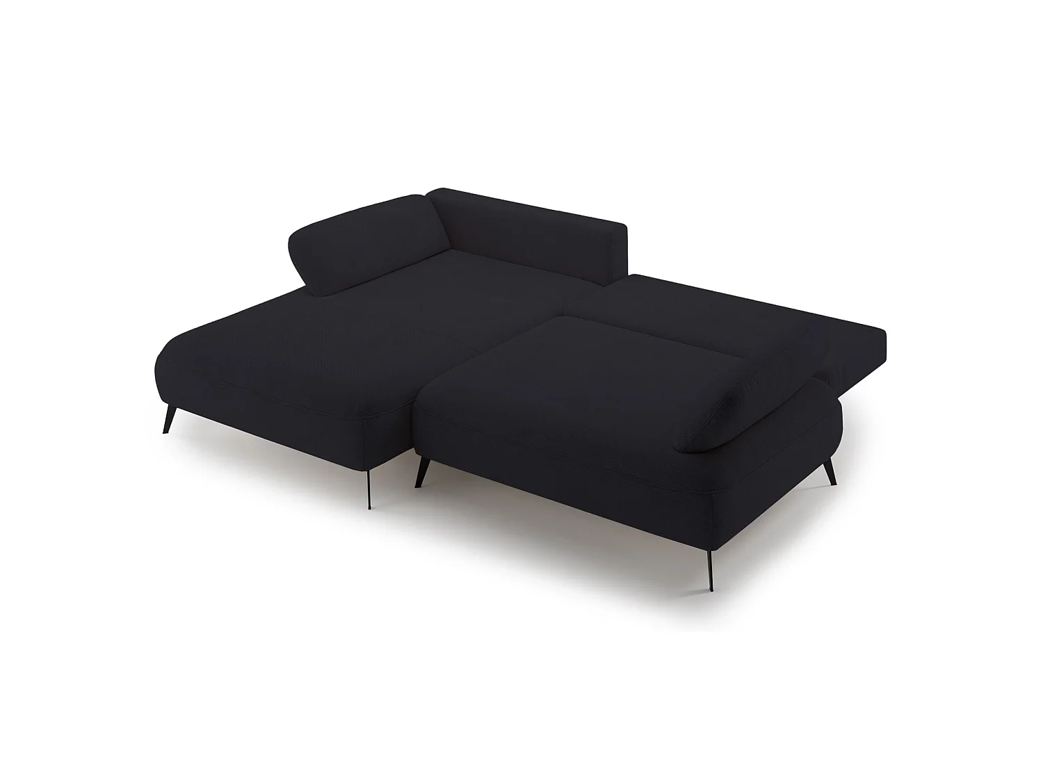 Canapé d’angle convertible – coffre de rangement – chenille hydrofuge – côté gauche – Anthracite – AVOLLA