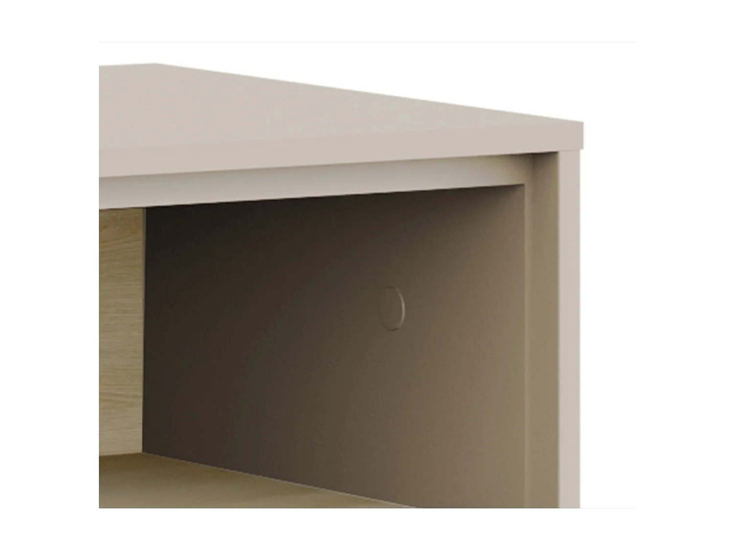 TV-Lowboard mit Schublade und geriffelter Front Kaschmirgrau / Eichenholzoptik – 175 cm – DISTRIA