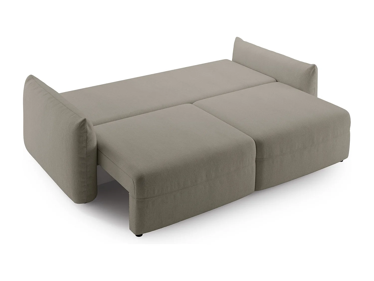 Canapé convertible 3 places – tissu chenille – beige – THEOLLA