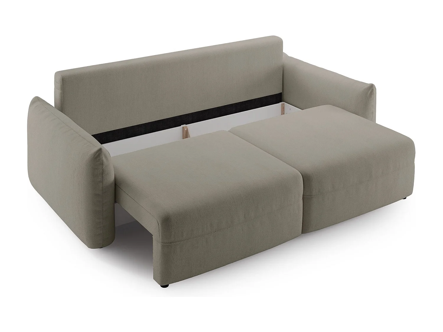 Canapé convertible 3 places – tissu chenille – beige – THEOLLA