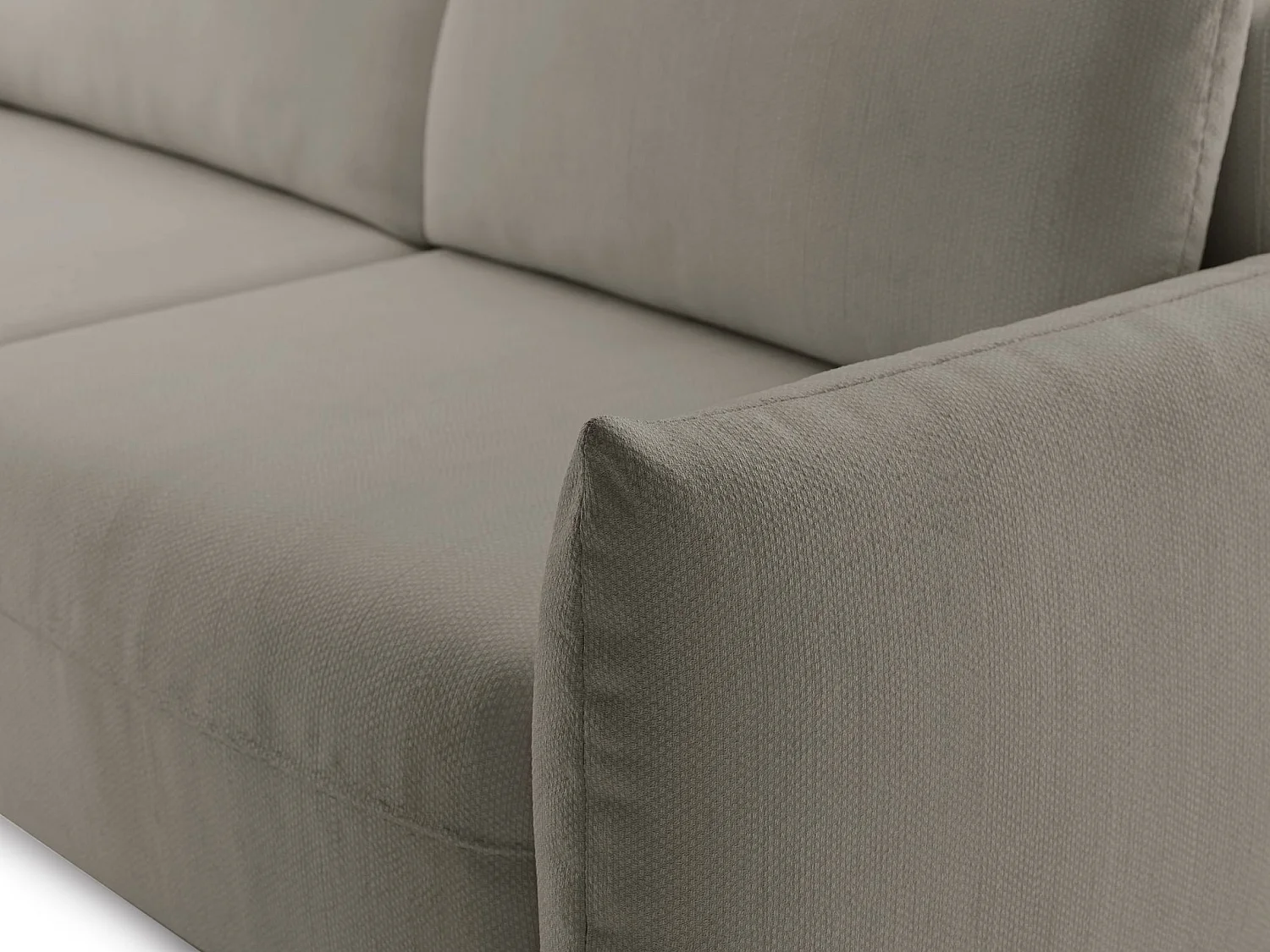 Canapé convertible 3 places – tissu chenille – beige – THEOLLA