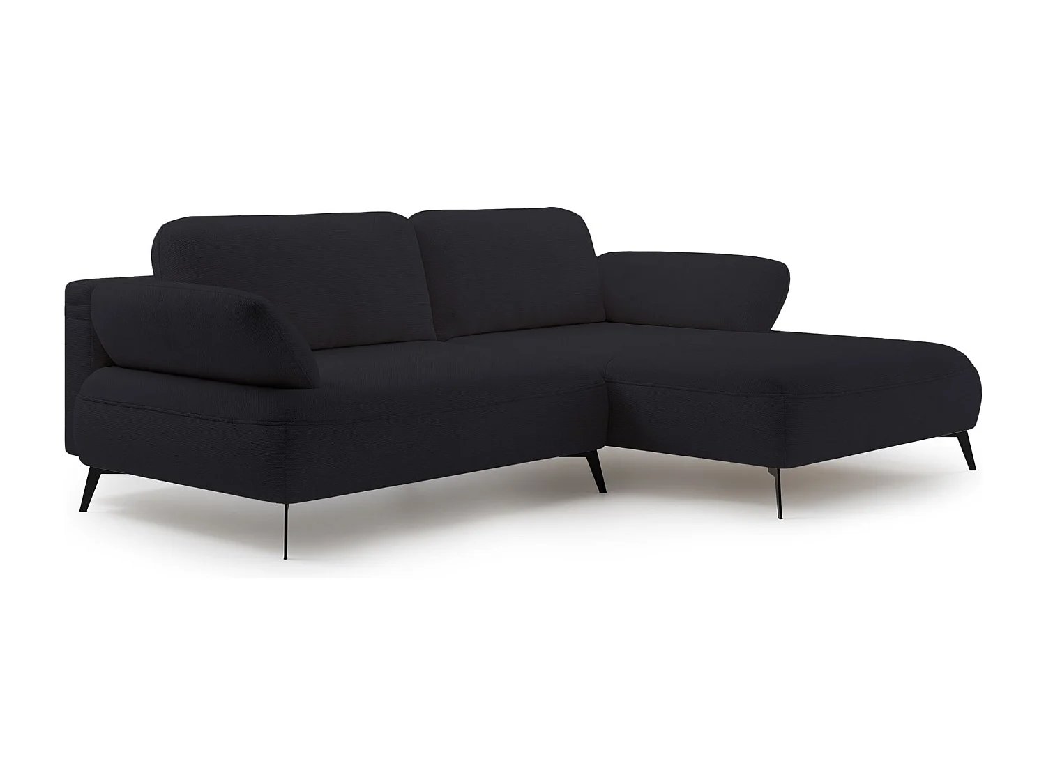 Canapé d’angle convertible – coffre de rangement – chenille hydrofuge – côté droit – Anthracite – AVOLLA