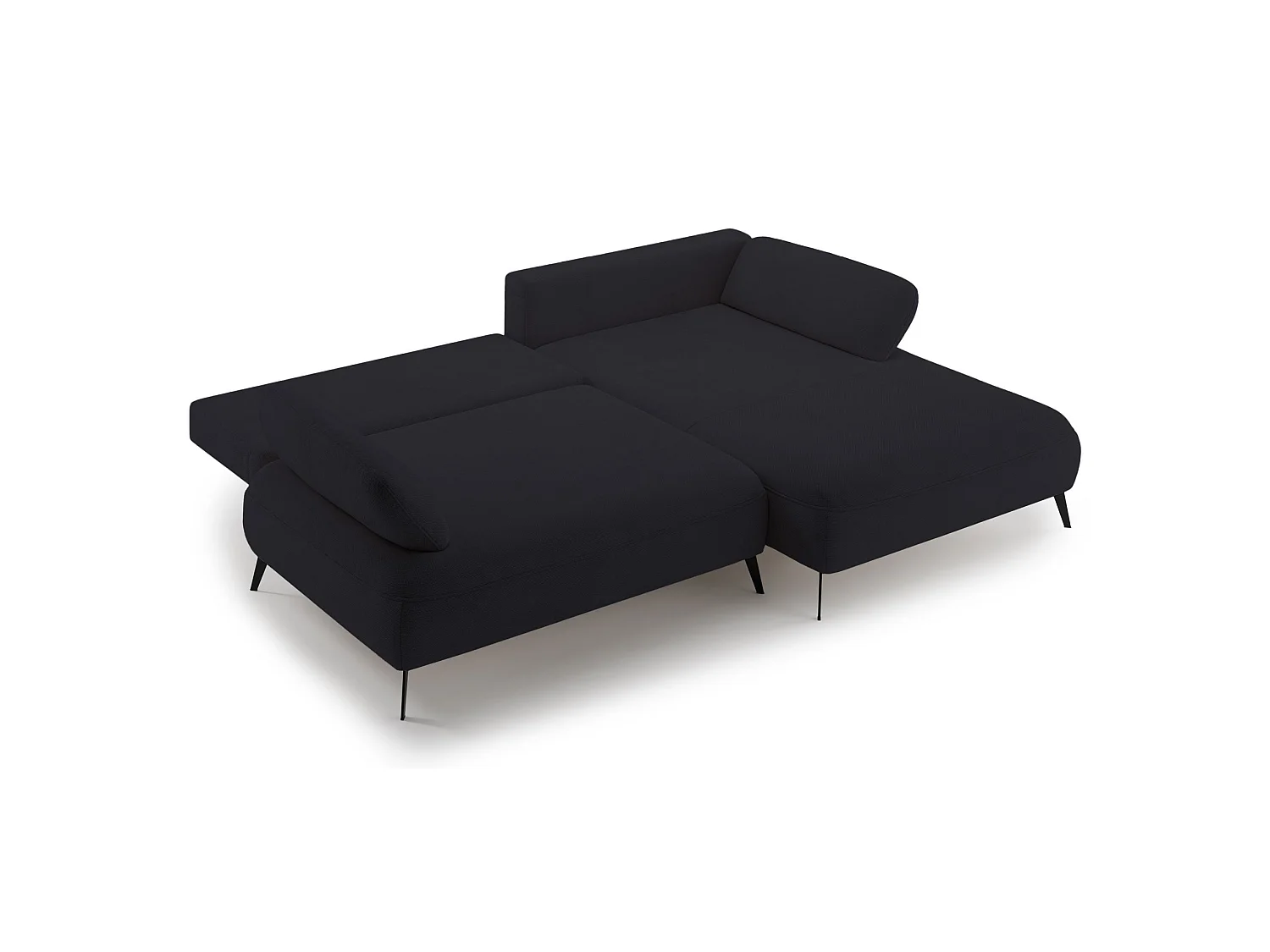 Canapé d’angle convertible – coffre de rangement – chenille hydrofuge – côté droit – Anthracite – AVOLLA