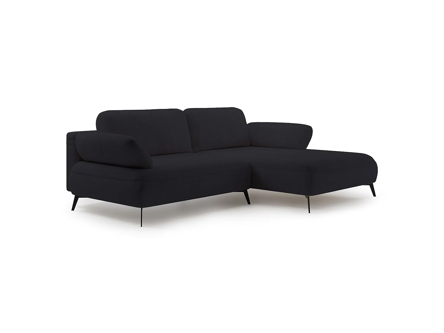Canapé d’angle convertible – coffre de rangement – chenille hydrofuge – côté droit – Anthracite – AVOLLA