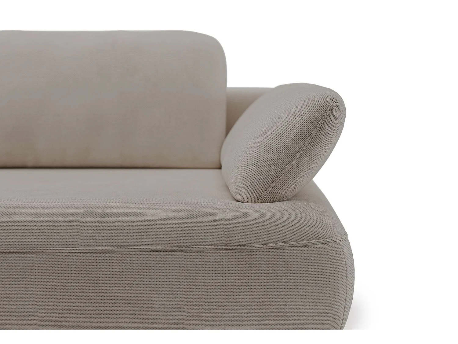 Ecksofa mit Schlaffunktion – Bettkasten – hydrophobe Chenille – linksseitig – Beige – AVOLLA