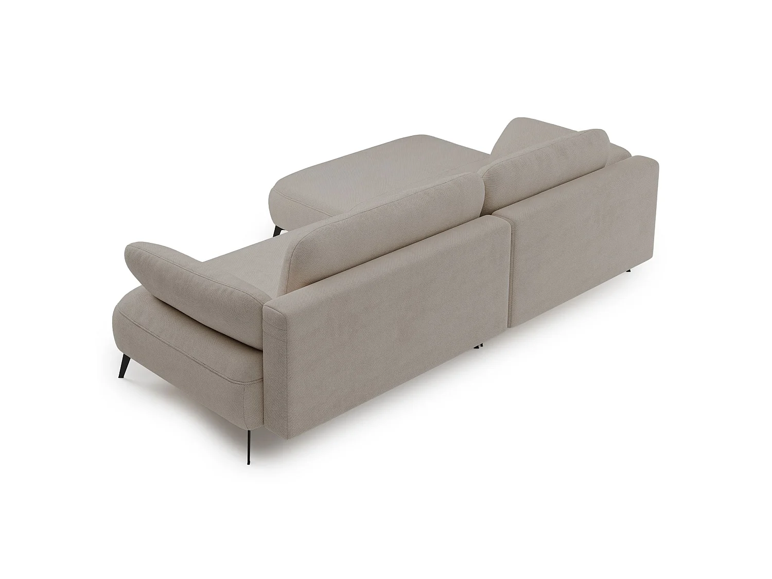 Ecksofa mit Schlaffunktion – Bettkasten – hydrophobe Chenille – linksseitig – Beige – AVOLLA