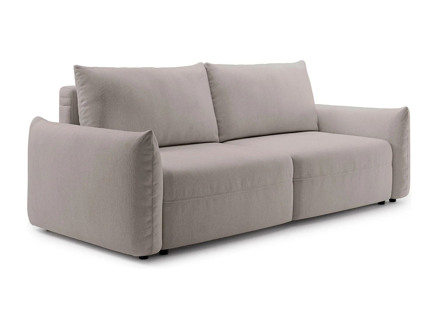 Canapé convertible 3 places – tissu chenille – beige clair – THEOLLA