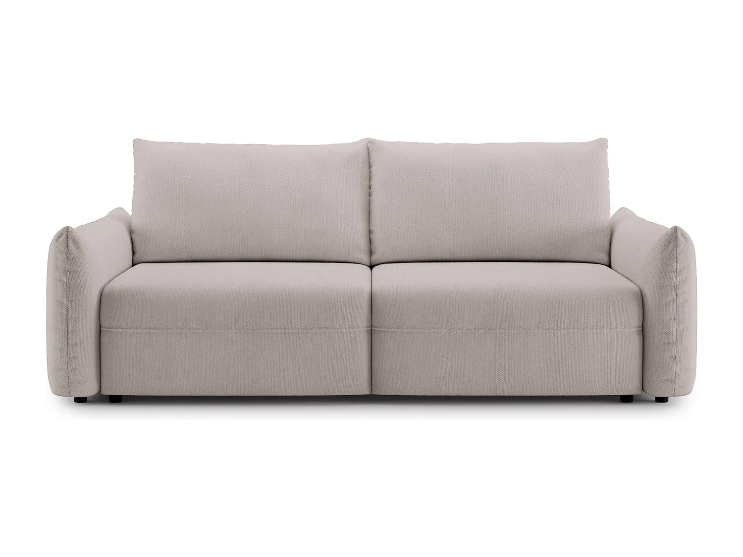 Canapé convertible 3 places – tissu chenille – beige clair – THEOLLA