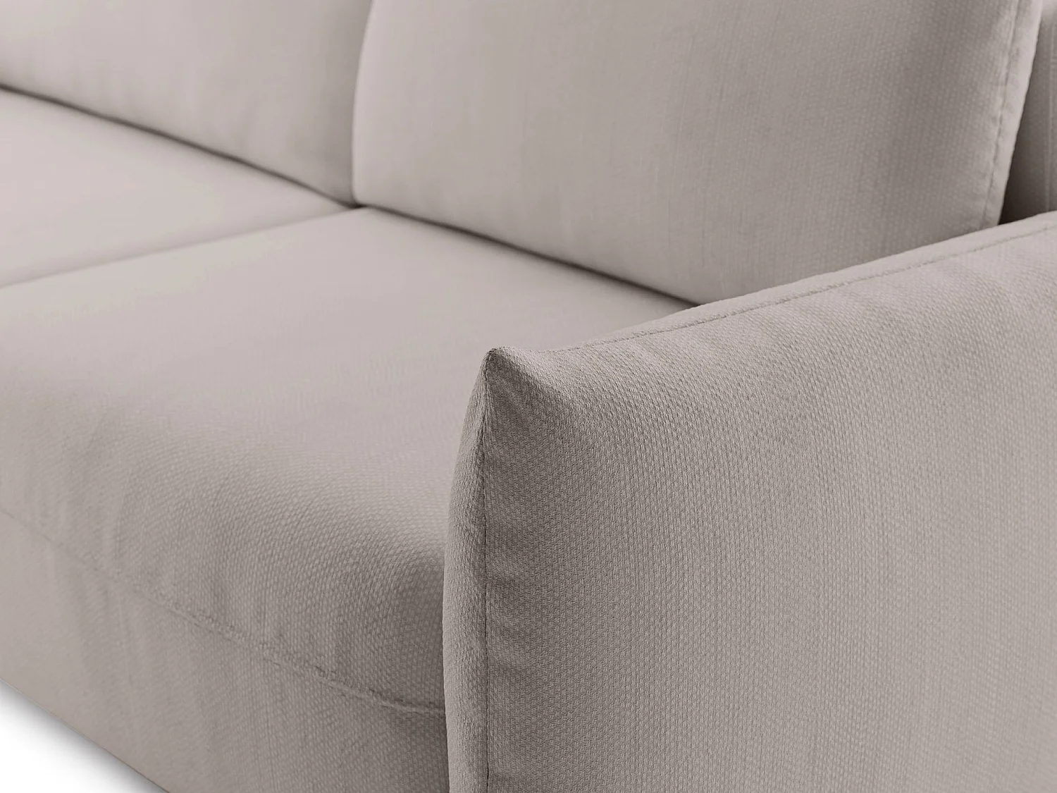 Canapé convertible 3 places – tissu chenille – beige clair – THEOLLA