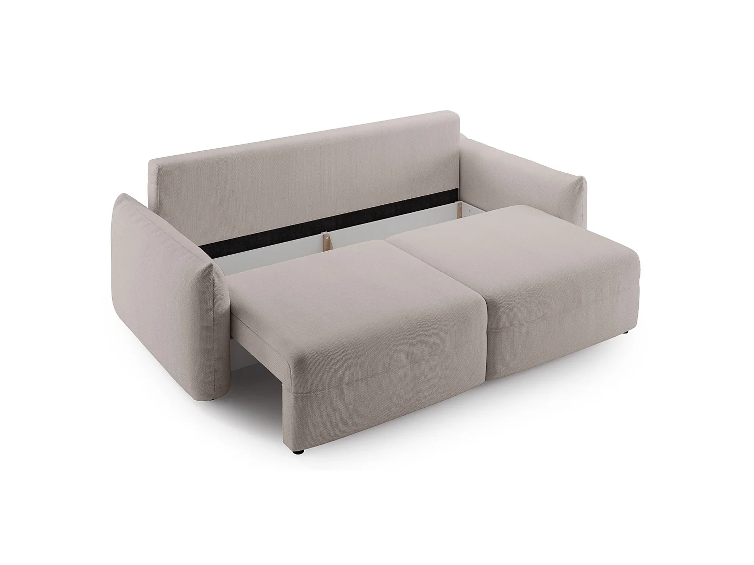 3-zits slaapbank – chenille – opbergruimte – Lichtbeige – THEOLLA