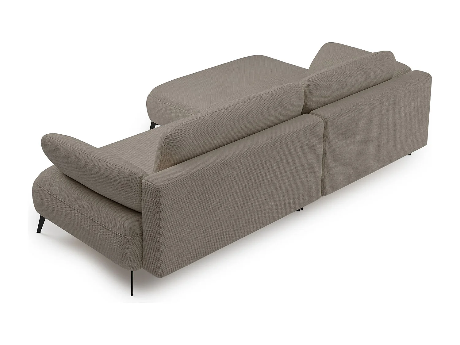 Canapé d’angle convertible – coffre de rangement – chenille hydrofuge – côté gauche – beige foncé – AVOLLA