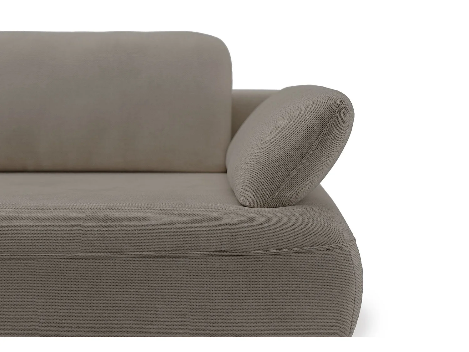 Ecksofa mit Schlaffunktion – Bettkasten – hydrophobe Chenille – linksseitig – Dunkelbeige – AVOLLA