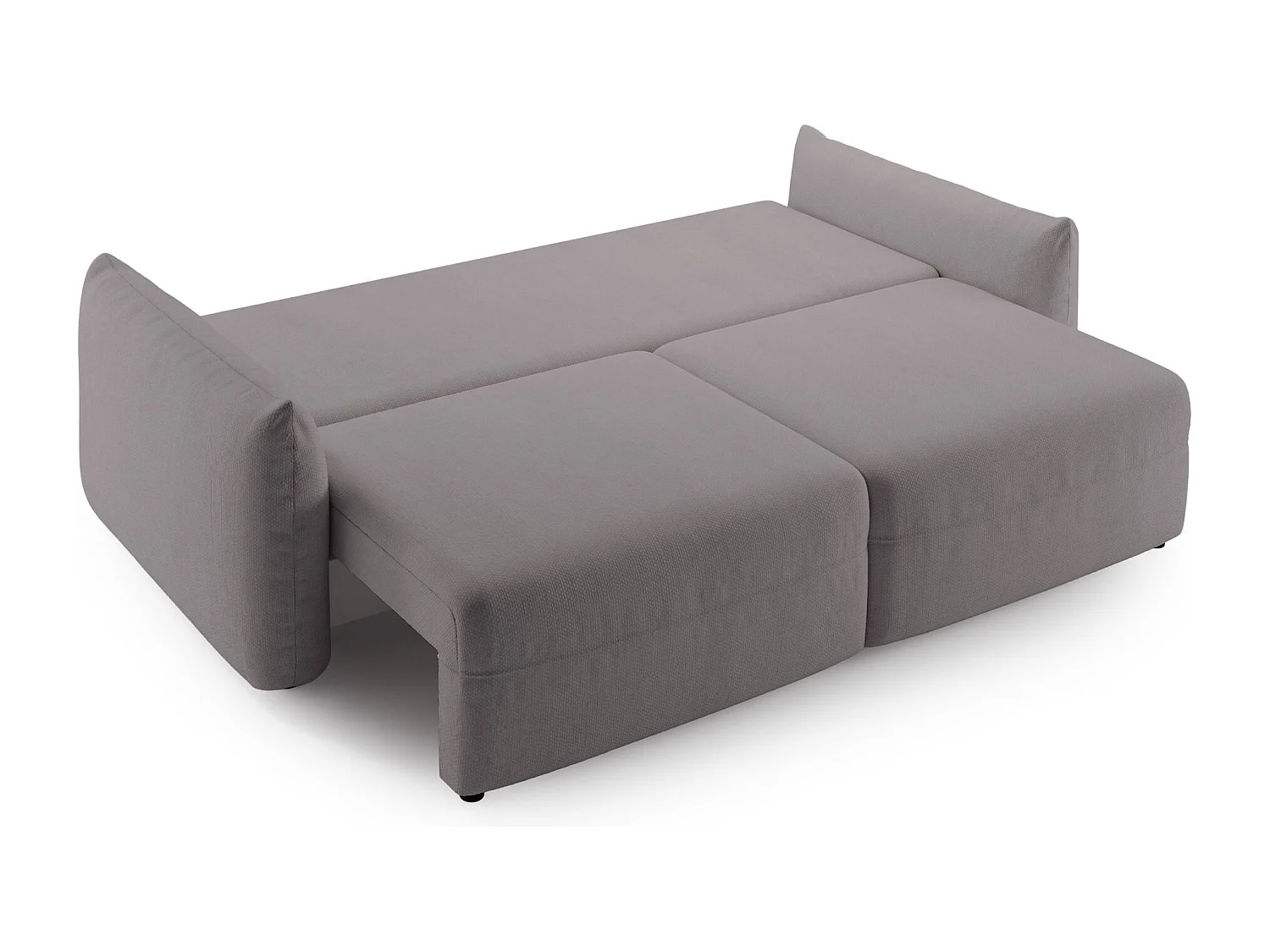Canapé convertible 3 places – tissu chenille – gris beige – THEOLLA