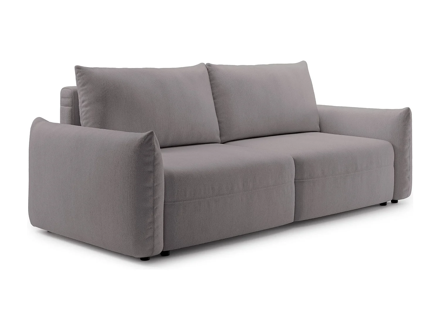 Canapé convertible 3 places – tissu chenille – gris beige – THEOLLA