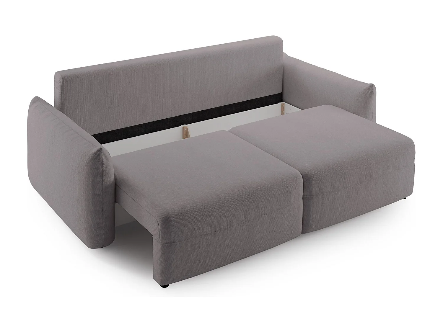 Canapé convertible 3 places – tissu chenille – gris beige – THEOLLA
