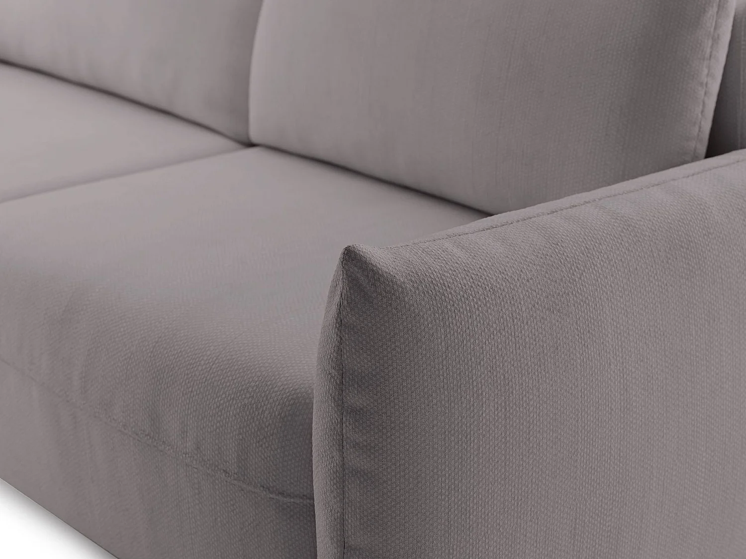 Canapé convertible 3 places – tissu chenille – gris beige – THEOLLA