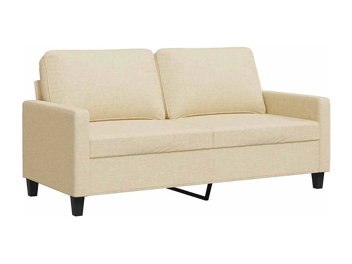 Canapé à 2 places Crème 140 cm Tissu