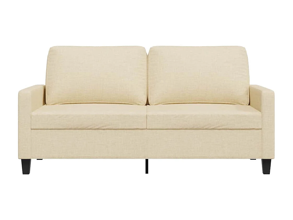 Canapé à 2 places Crème 140 cm Tissu