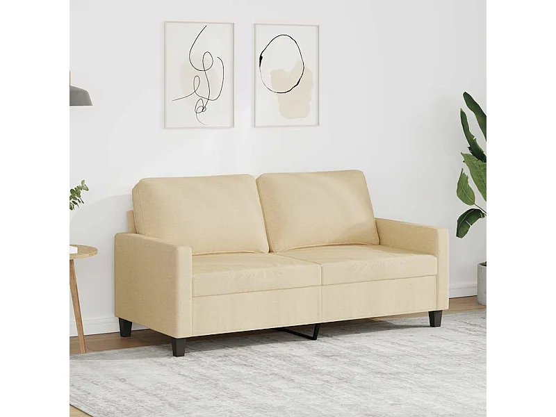 Canapé à 2 places Crème 140 cm Tissu