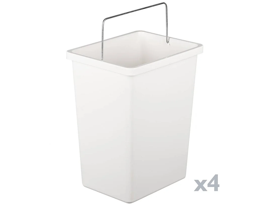 Dmora Prullenbak Achros 25x60x92,5h cm Wit Capaciteit 72 (18 per Bak) 4 Binnenbakken, Uittrekbare Bak
