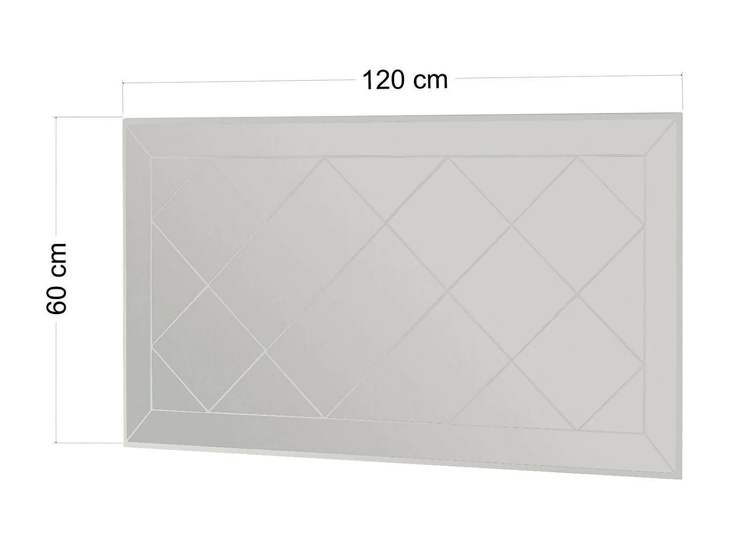 Spiegel Dpessin, Spiegel, Wanddecoratie, DecoRantsoen met spiegel, 60x2h120 cm, Wit