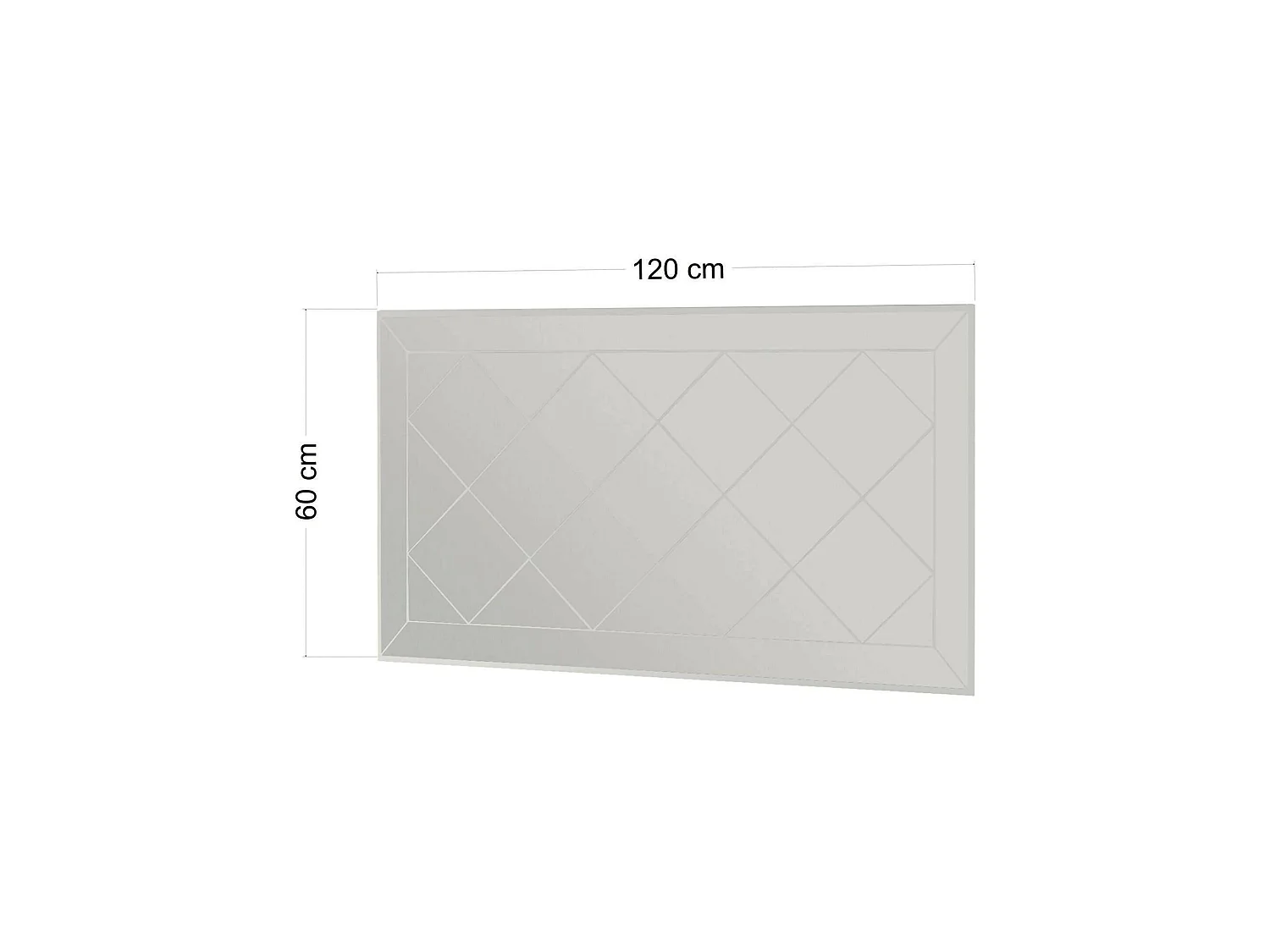 Miroir Qamar, Verre miroité, Objet d'ameublement mural, Décoration avec miroir, 60x2h120 cm, Blanc