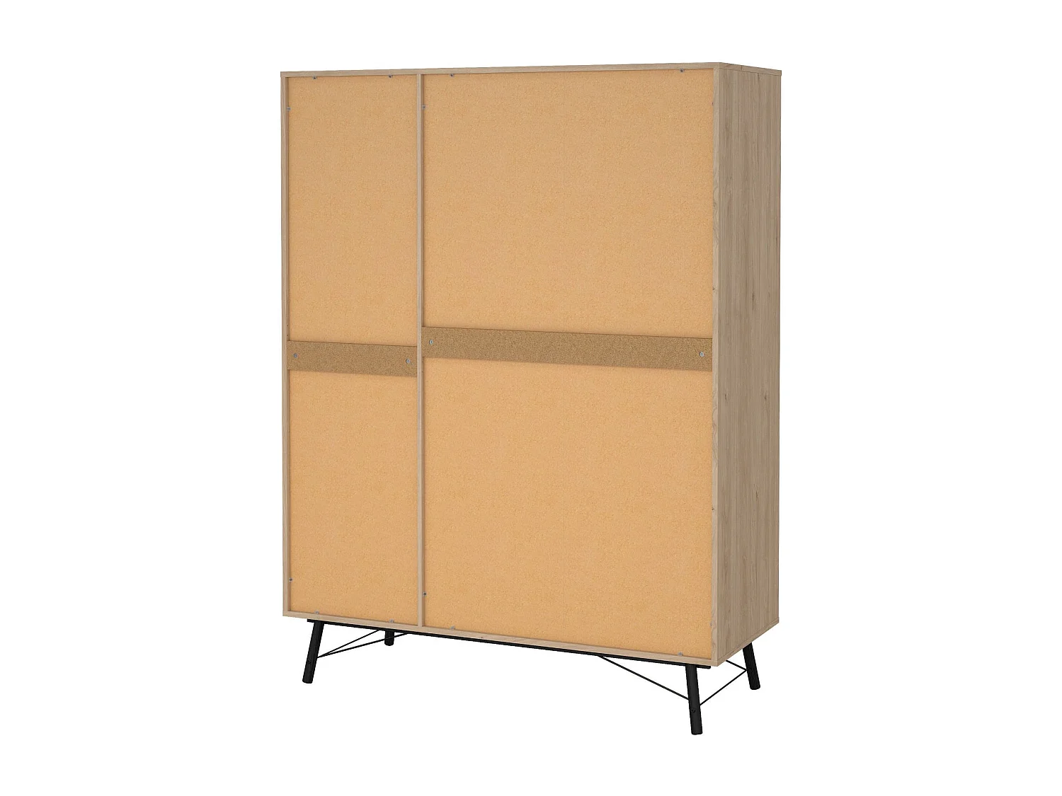 Kleiderschrank 3 Türen Dsalvion, Schlafzimmermöbel, Schrank, Garderobe, 150x60 h200 cm, Eiche