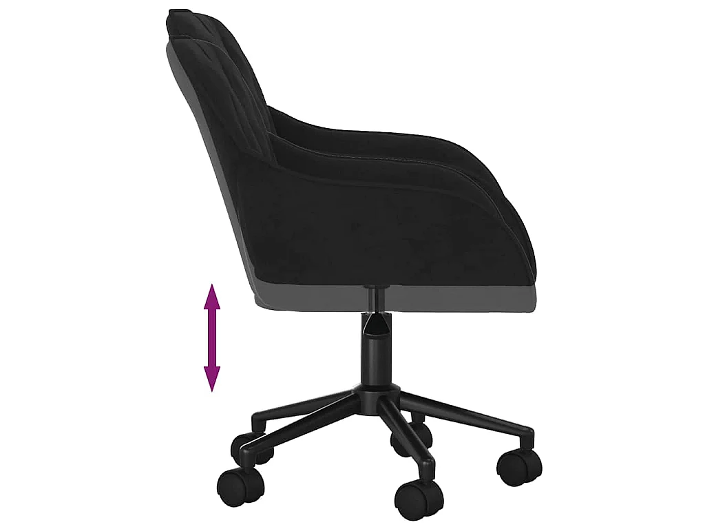 Bürostuhl Drehbar Schwarz Samt