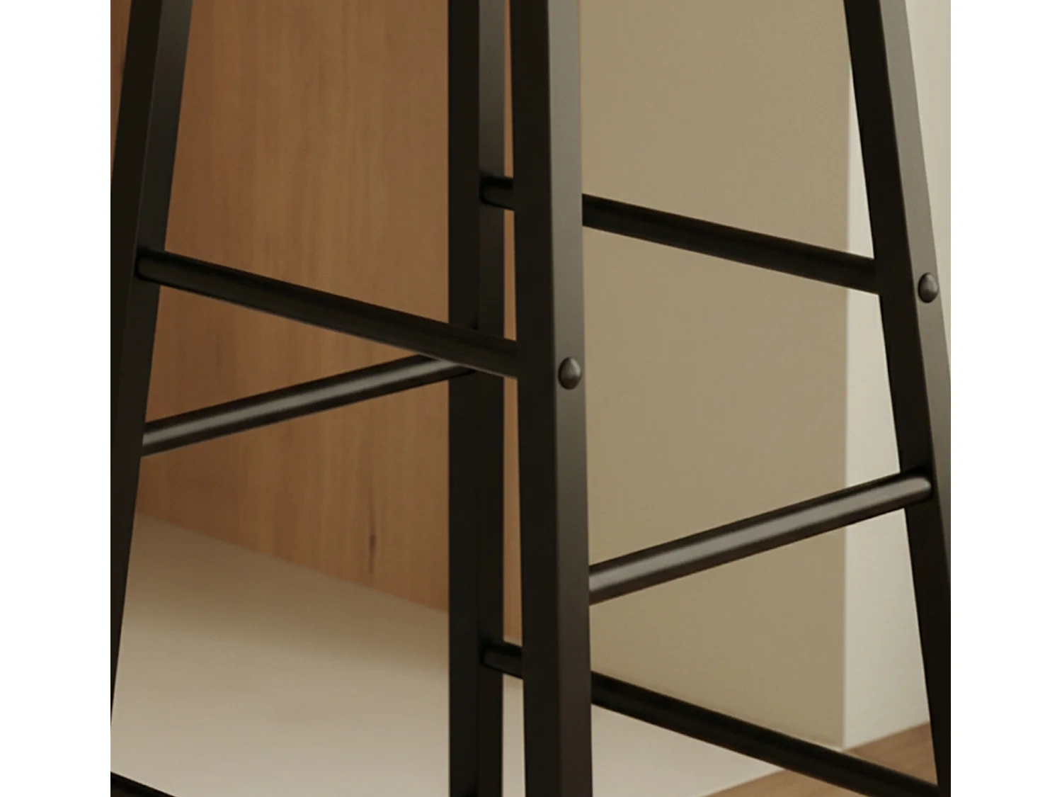 Tabourets pour Cuisine Salle à manger en Noir et Sonoma 33x33x71cm Lucca