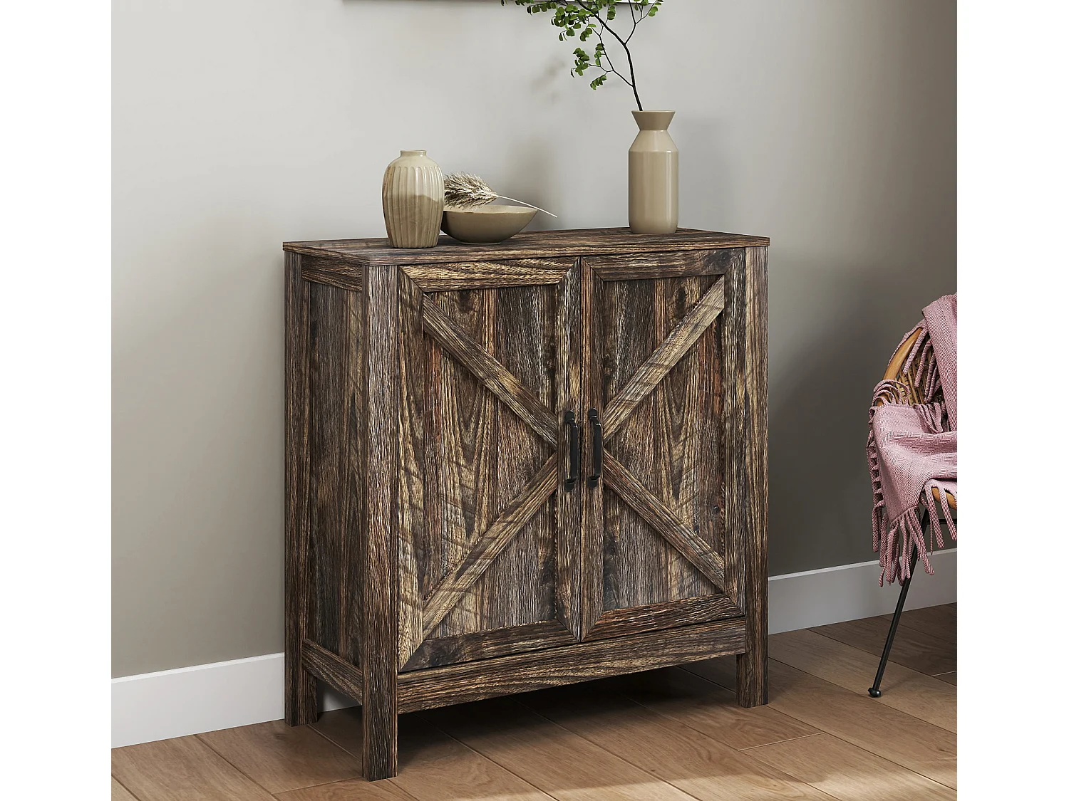 Aparador para Salón comedor en Color Roble Rustic 80x35x85cm Olivia