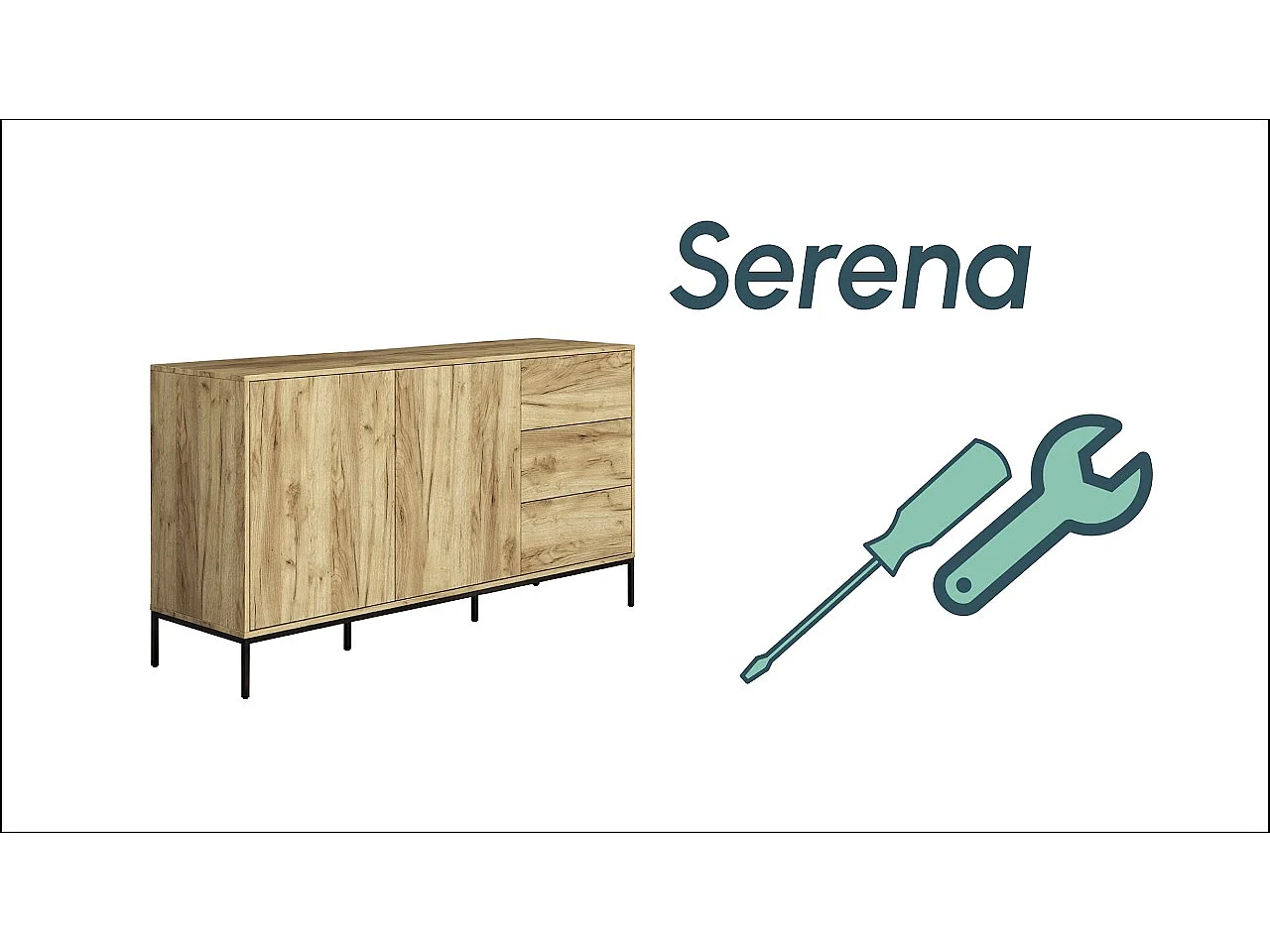 Aparador para Salón comedor en Color Roble Alpes 150x41x80cm Serena