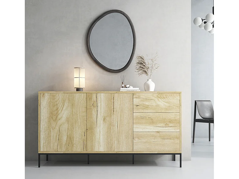 Aparador para Salón comedor en Color Roble Alpes 150x41x80cm Serena