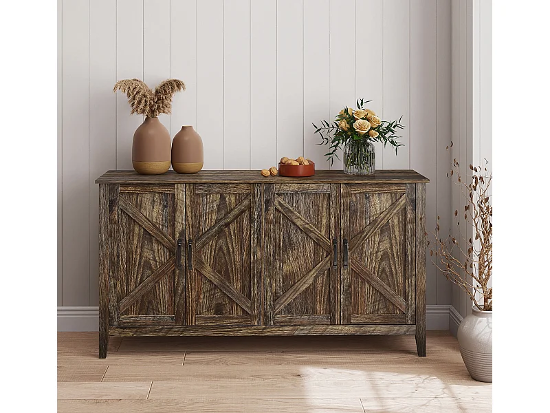 Aparador para Salón comedor en Color Roble Rustic 140x40x80cm Olivia