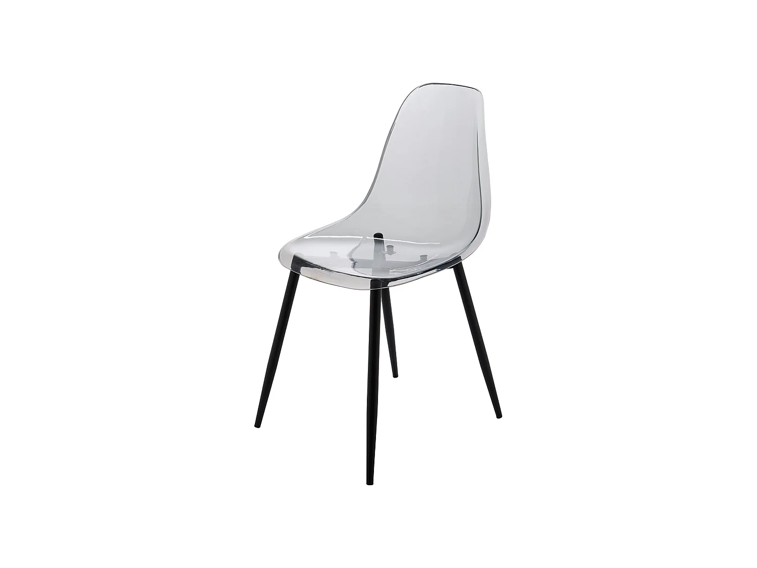 Ensemble de 2 chaises Dabdalhad, fauteuil PET, Chaise de salle à manger ergonomique, Siège de réunion, 53x46h81 cm, Fumée