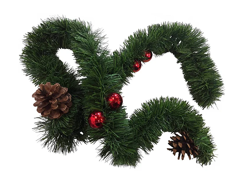 Décoration de Noël Dtaylo, Ornement de Noël, Ornement de fête, Décoration festive, Made in Italy, 800x8 h8 cm, Vert et Rouge