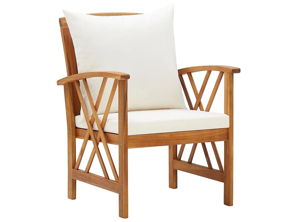Salon de jardin 4 pcs avec coussins Bois d'acacia solide