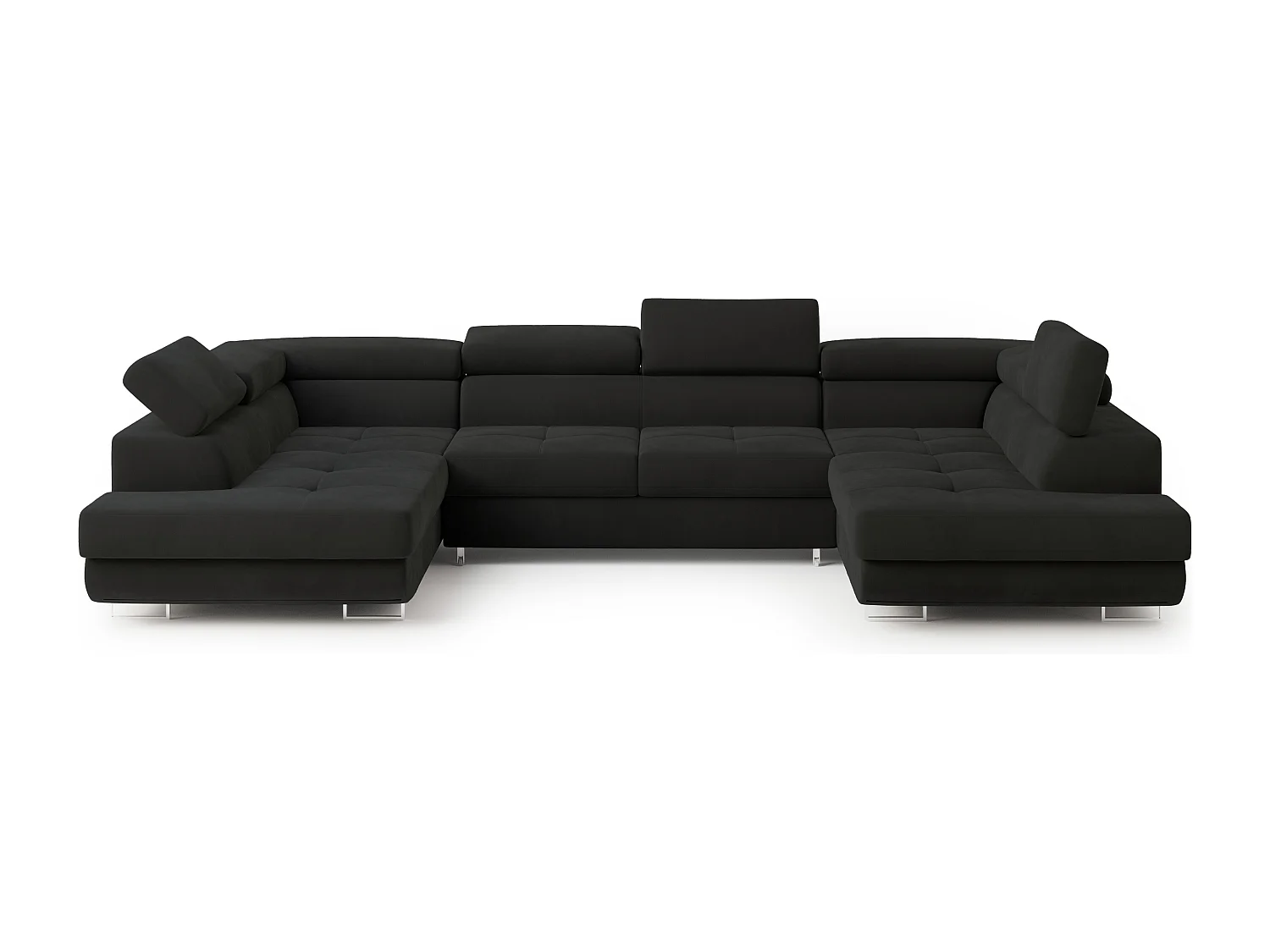 Hoekbank RAGGIO van fluweel met slaapfunctie Schwarz